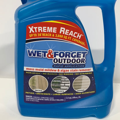 Wet & Forget Outdoor Hose End Moss Mold Mildew and Algae Stain Remover, 68 Ounce