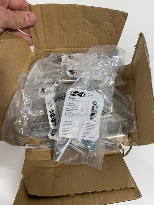 9 Bar Pulls 3 in. (76mm) Modern Polished Nickel Bar Cabinet Pull