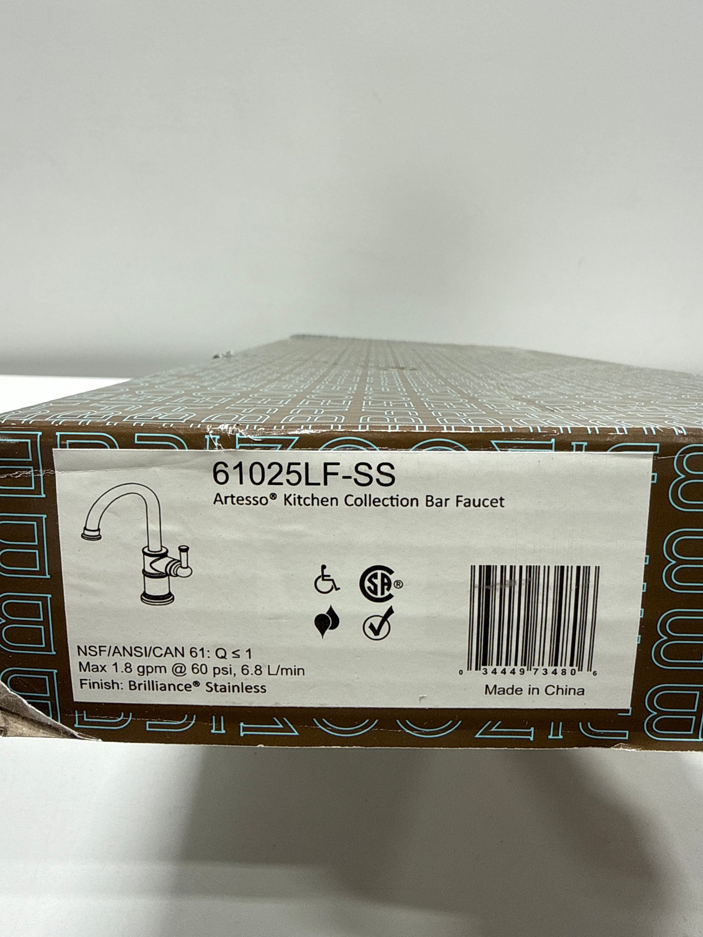 Brizo 61025LF Artesso Bar Faucet Brilliance Stainless Faucet Bar Single Handle