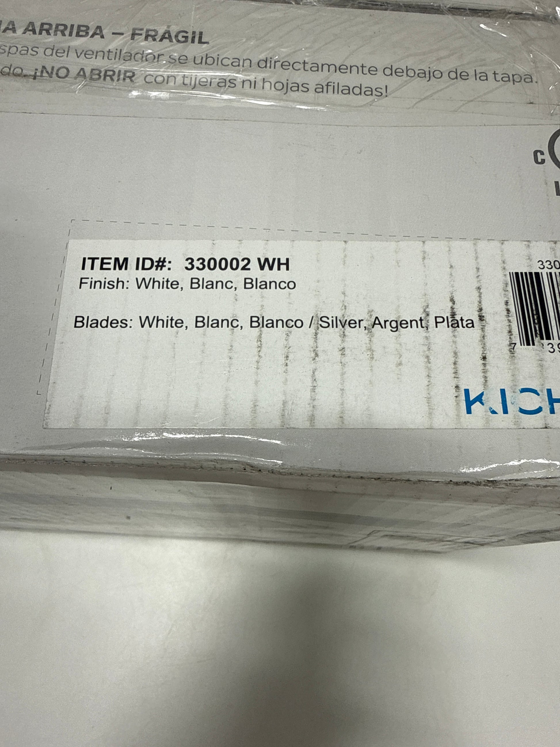 KICHLER 330002WH Protruding Mount 3 White/Silver Blades Ceiling fan with 55 watts light White 52’’ - *Lighting &