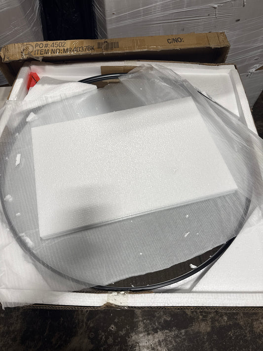 Elegant Decor Eternity 32" Round Metal Frame Mirror in Black