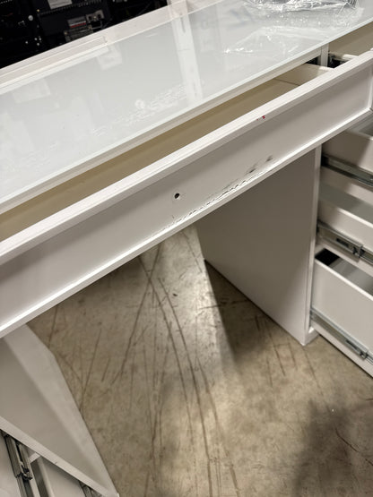 Used See Dec Tresanti Alexandra Vanity Table with LED Lighted Mirror