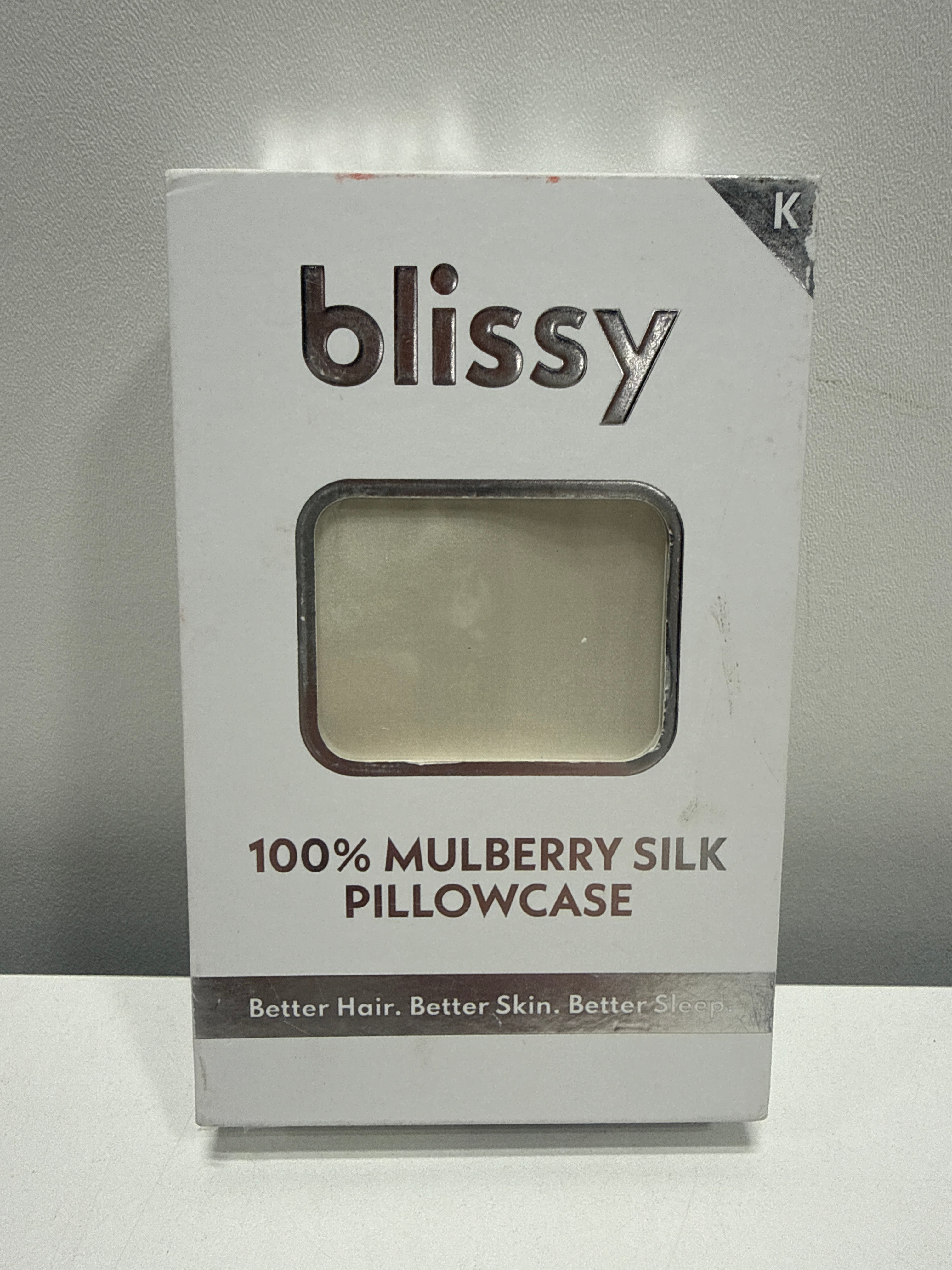 Blissy King 600 Thread Count Silk Pillowcase Ivory White - *Bedding