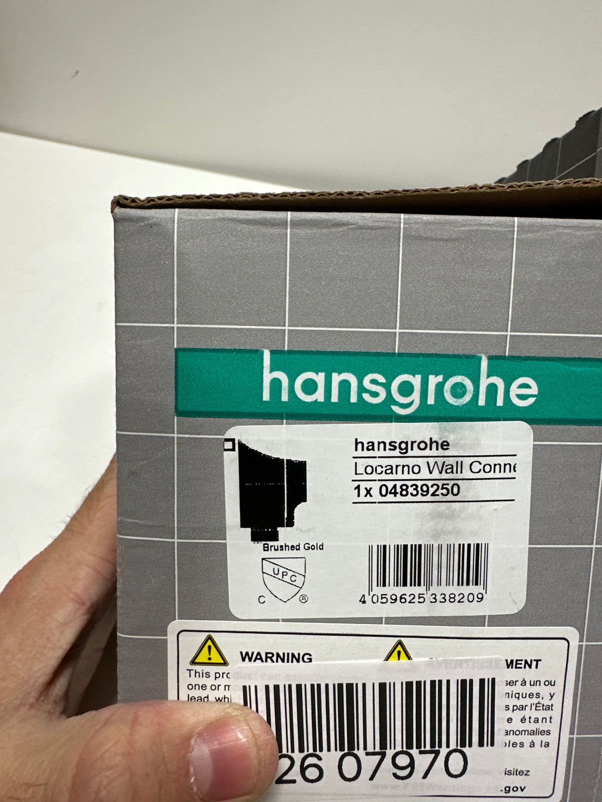 Hansgrohe 04839 Locarno Hand Shower Wall Supply Elbow Brushed Gold Optic Bath and Shower Accessories Shower Components Wall Supply Elbows