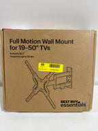 Best Buy Essentials - Full Motion TV Wall Mount for Most 19–50’’ TVs - Black - *TV & Home Theater