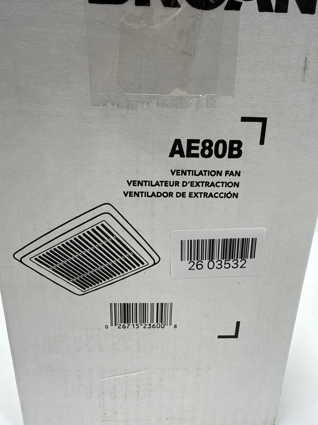 Broan InVent Series 80 CFM 1.5 Sone Ceiling Mounted HVI Certified Bath Fan - AE80B