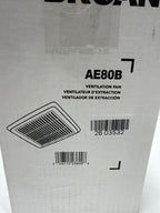 Broan InVent Series 80 CFM 1.5 Sone Ceiling Mounted HVI Certified Bath Fan - AE80B