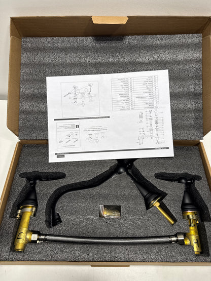 Miseno 113123-BAF Corella 1.2 GPM Widespread Bathroom Faucet - Less Drain - Matte Black