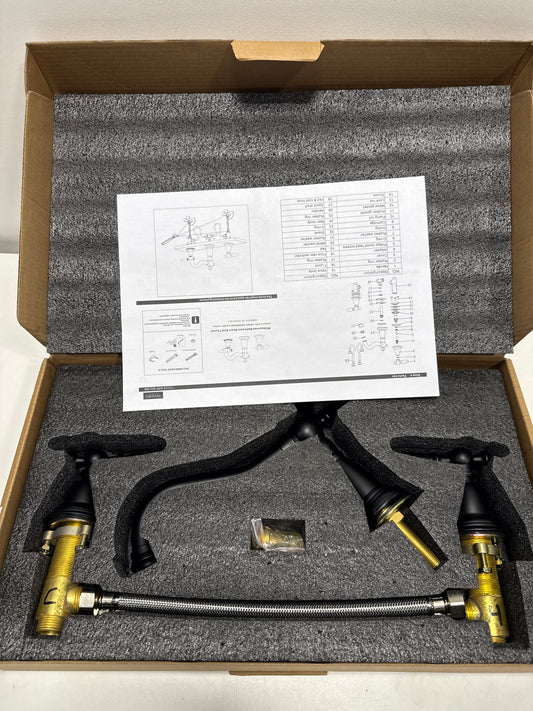 Miseno 113123-BAF Corella 1.2 GPM Widespread Bathroom Faucet - Less Drain - Matte Black