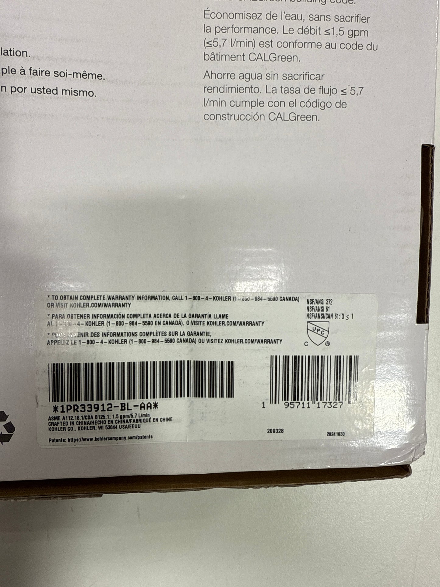 Kohler Guild Pull-down Kitchen Sink Faucet with Three-function Sprayhead