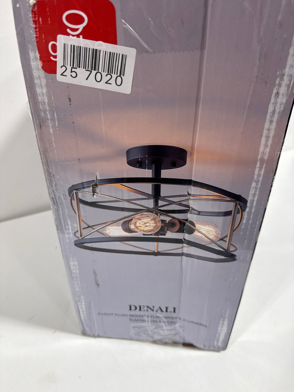 Globe Electric Denali 3-Light Matte Black Flush Mount Ceiling Ligh - *Lighting & Electrical