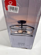 Globe Electric Denali 3-Light Matte Black Flush Mount Ceiling Ligh - *Lighting & Electrical