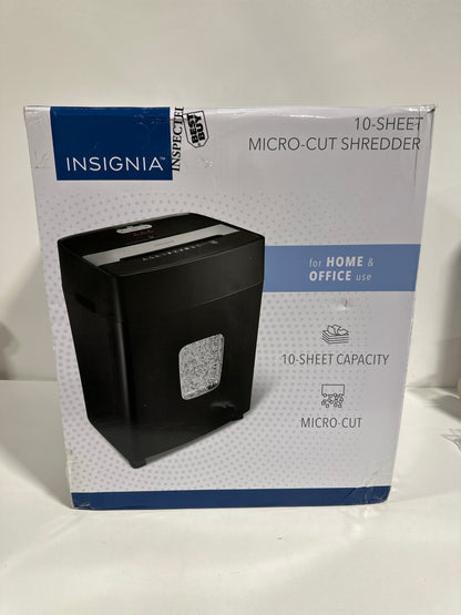 Insignia - 10-Sheet Microcut Shredder - Black