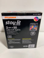 Sylvania Stay-Lit C9 Faceted Dual Color LED Lights, 100