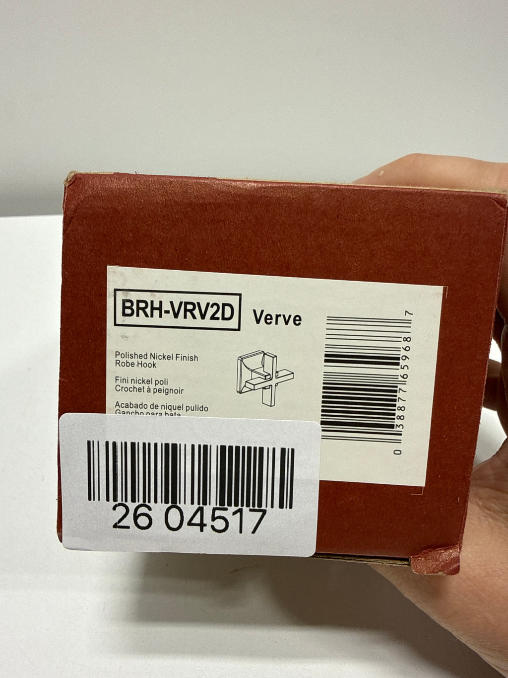 Pfister BRH-VRV2 Verve Single Robe Hook Polished Nickel