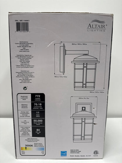 Altair 9" LED Outdoor Wall Lantern 772 Lumens Burnished Bronze Finish