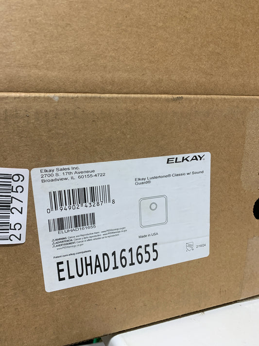 Elkay ELUHAD161655 Lustertone 18-1/2" Undermount Single Basin Stainless Steel