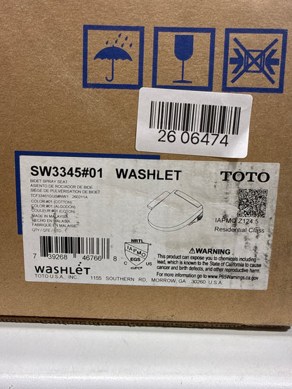 TOTO® WASHLET® S2 Electronic Bidet Toilet Seat with Instantaneous Water Heating, PREMIST and EWATER+ Wand Cleaning, Round, Cotton White - SW3345#01