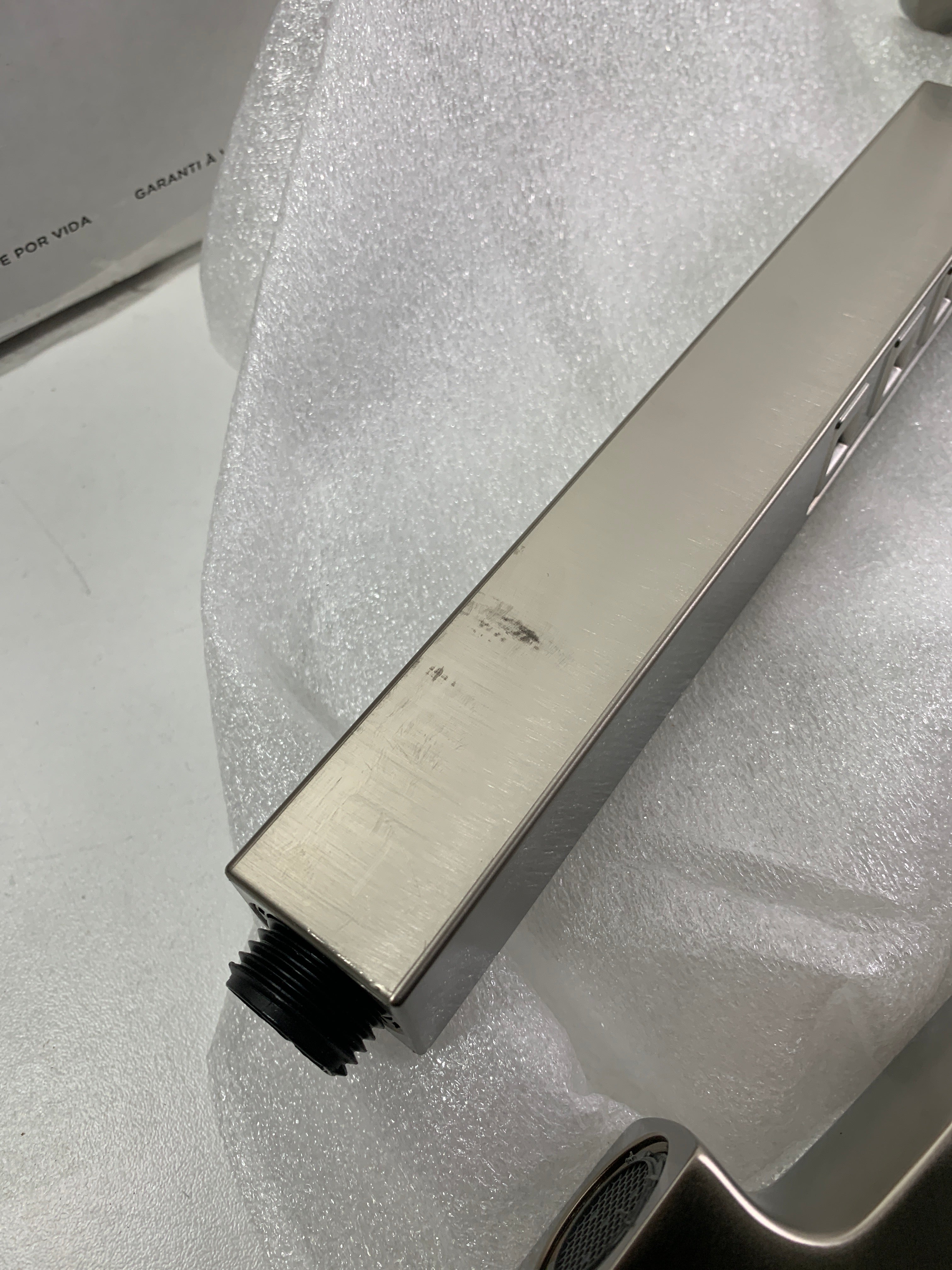 See Desc Delta T4789-Lhp Tetra Tub Deck Mounted Roman Tub Filler - Lumicoat Stainless - *Plumbing
