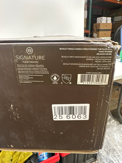 Used Signature Hardware Beasley Floor Mounted Tub Filler with Hand Shower - Less Rough-In Valve