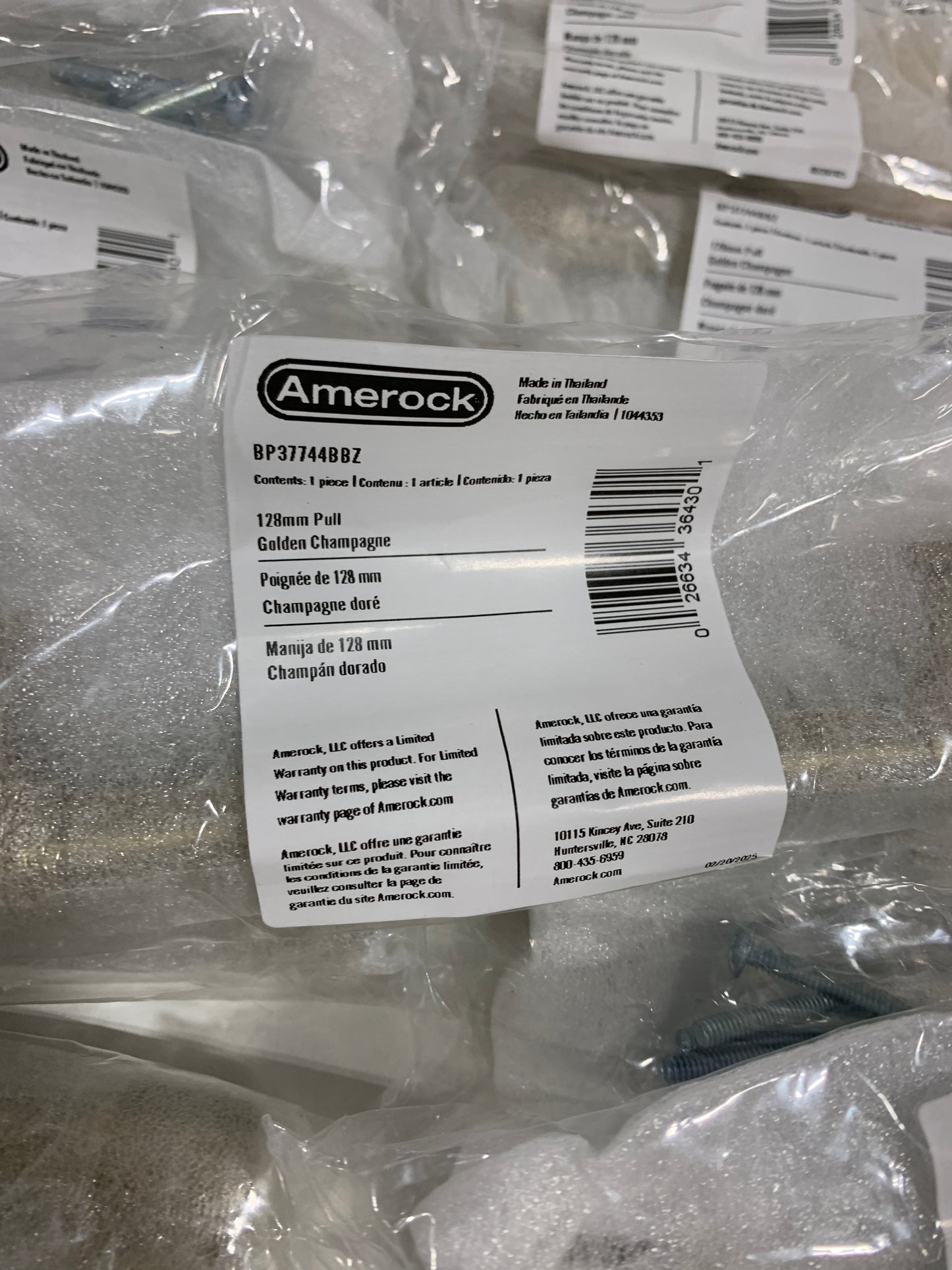 20 x Amerock BP37744 Faraday 5-1/16 Inch Center to Center Knurled Bar Cabinet Pull Golden Champagne