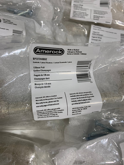 20 x Amerock BP37744 Faraday 5-1/16 Inch Center to Center Knurled Bar Cabinet Pull Golden Champagne