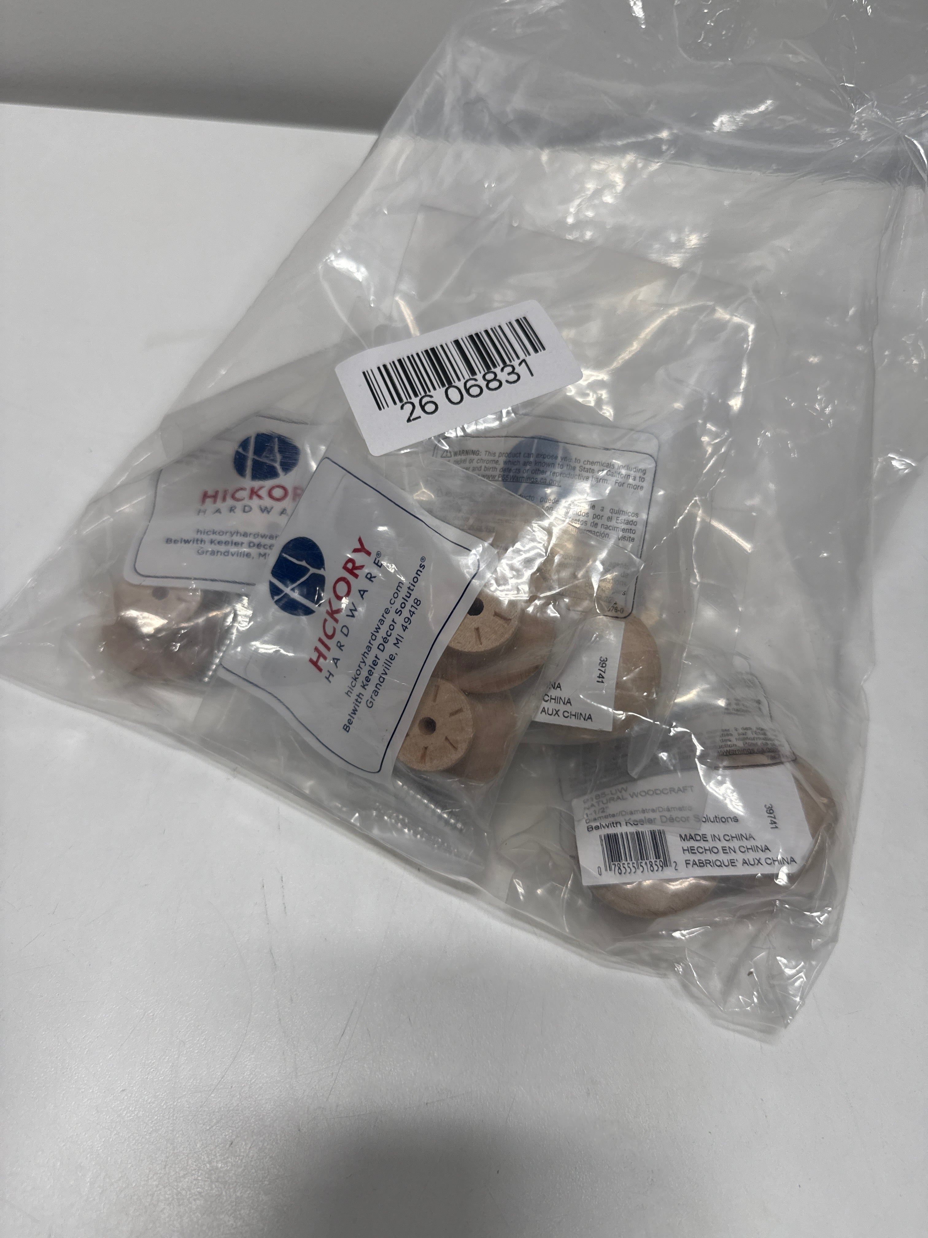 10 x Hickory Hardware Natural Woodcraft Transitional Round Cabinet Knob 1-1/2 in. D 7/8 in. Unfinished