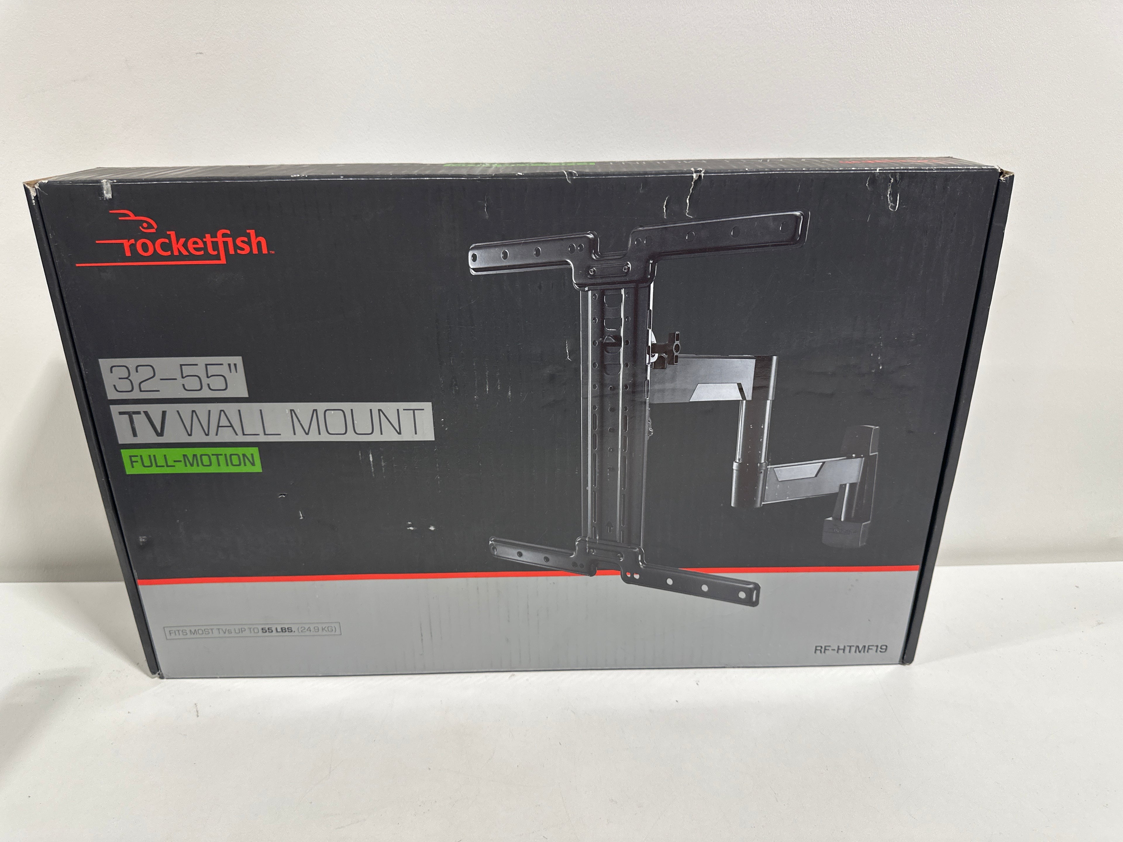 See Desc Rocketfish - Full-Motion TV Wall Mount for Most 32-55 TVs - Black - *TV & Home Theater