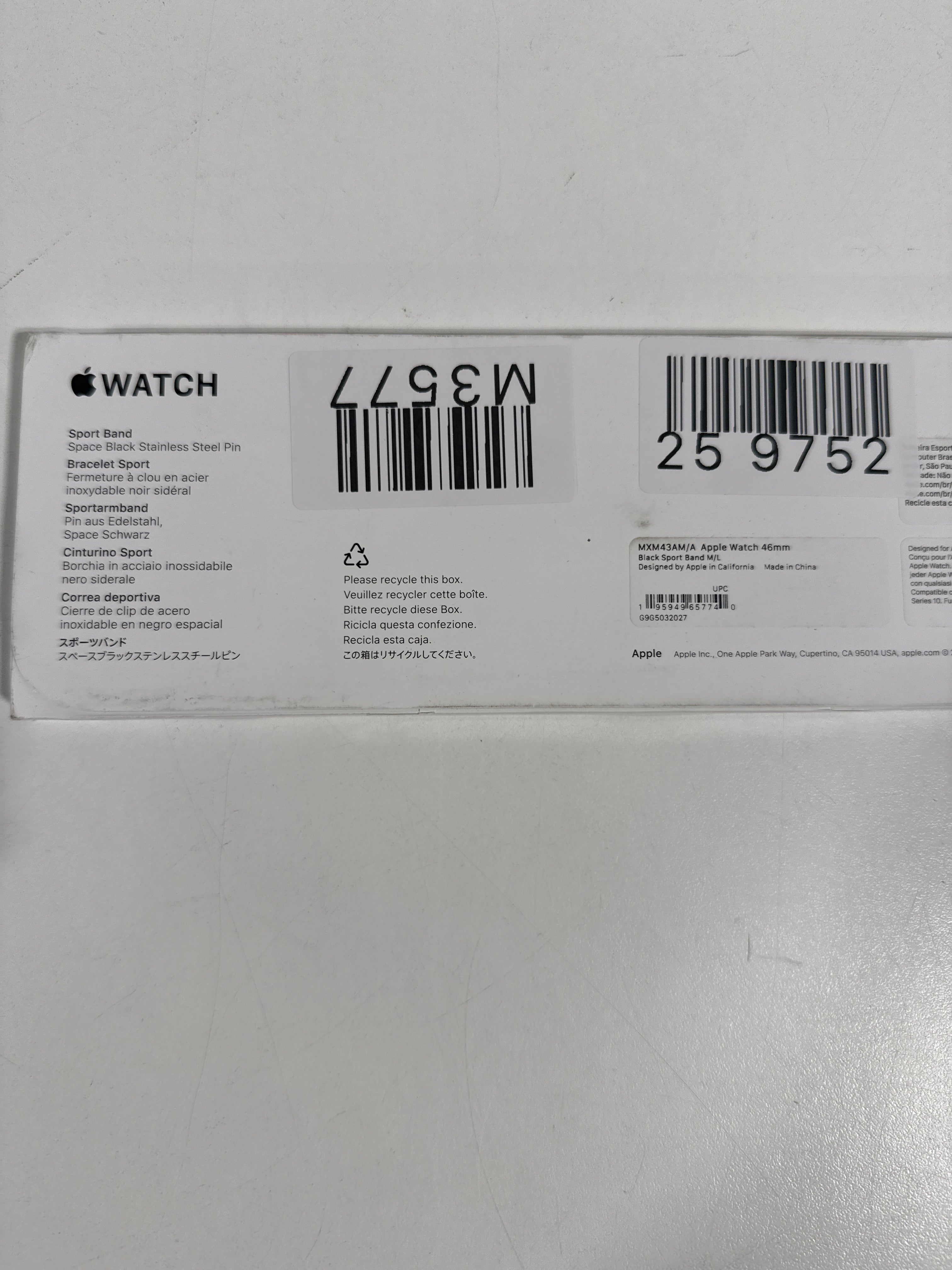 Apple 46mm Black Sport Band - M/L - *Headphones & Tech Accessories