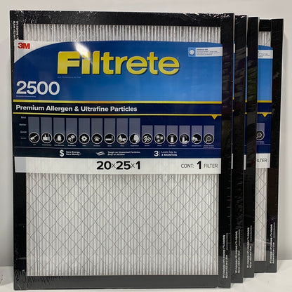 3M 2500 Series Filtrete 1" Filter, 4-pack 20x25x1