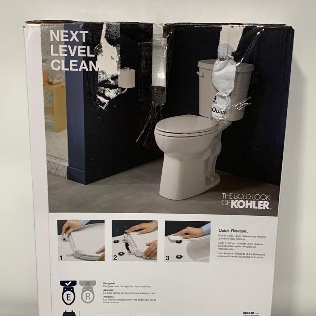 Kohler Layne Quiet Close Quick Release Elongated Antimicrobial Toilet Seat White