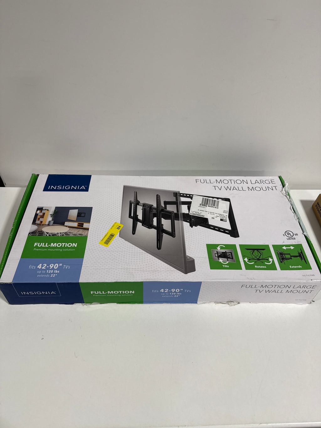 Insignia™ - Full-Motion TV Wall Mount for Most 42’’–90’’ TVs — Extends 22’’ - Black - *TV & Home Theater