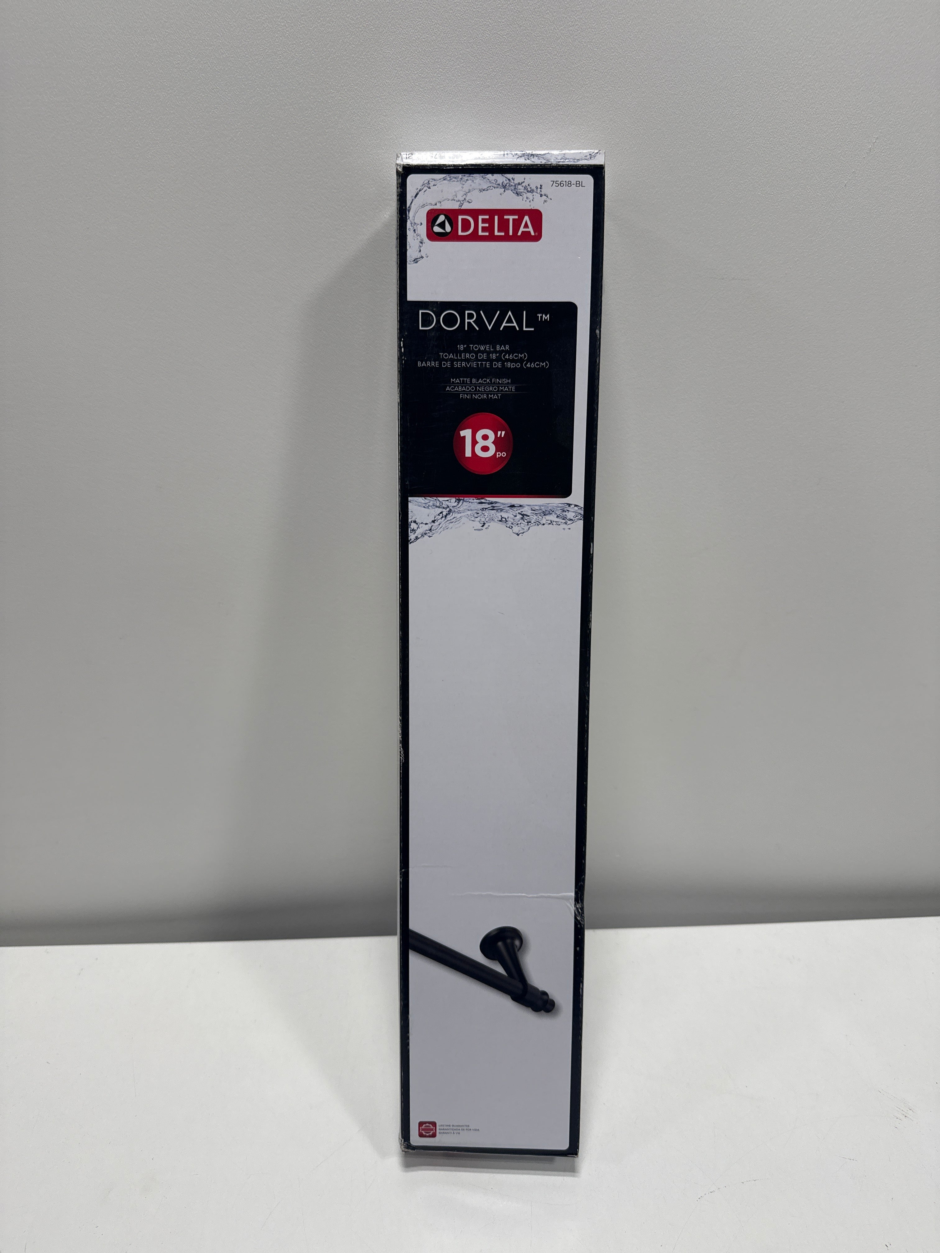 Delta 75618 Dorval 18" Towel Bar Matte Black Bathroom Hardware and Accessories
