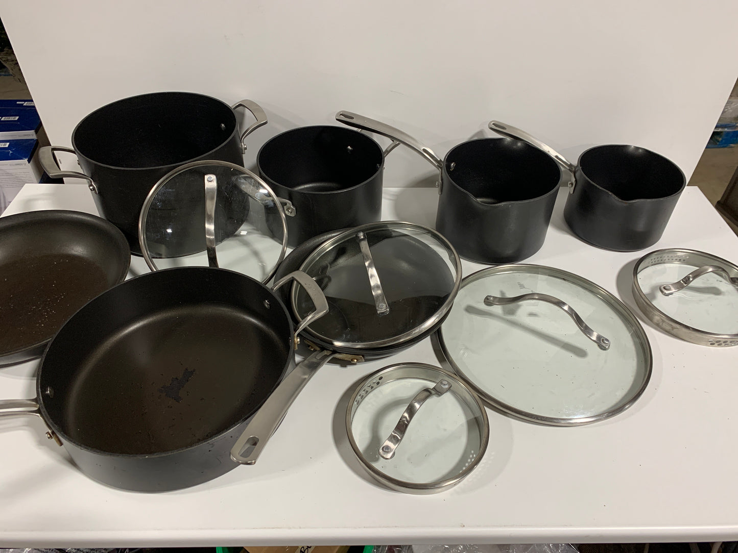 Used Kirkland Signature 12-piece Hard Anodized Cookware Set