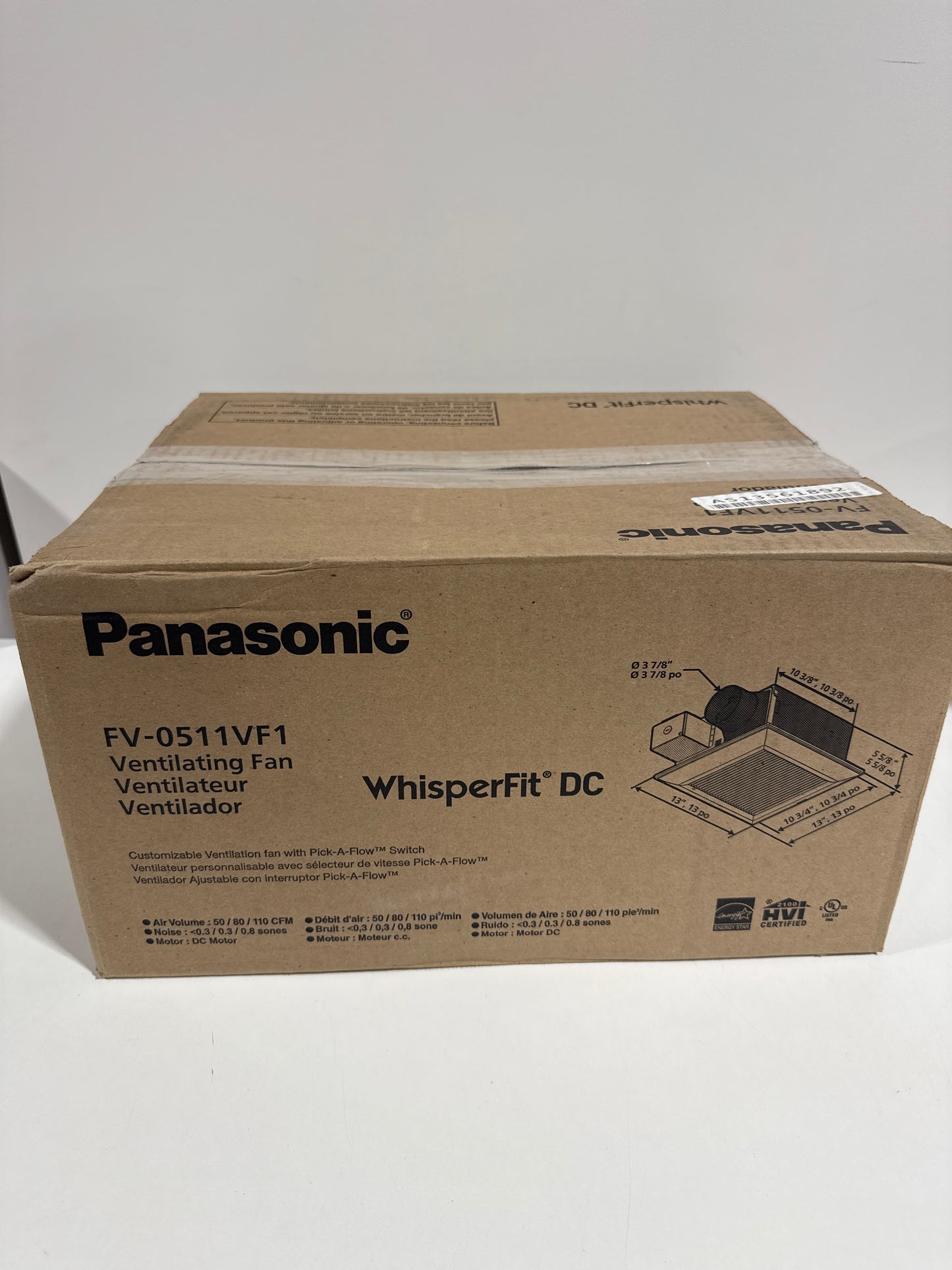 Panasonic WhisperFit Retrofit Ceiling Mount Bathroom Exhaust Fan 50-80-110 CFM FV-0511VF1 - *Tools Hardware & Misc