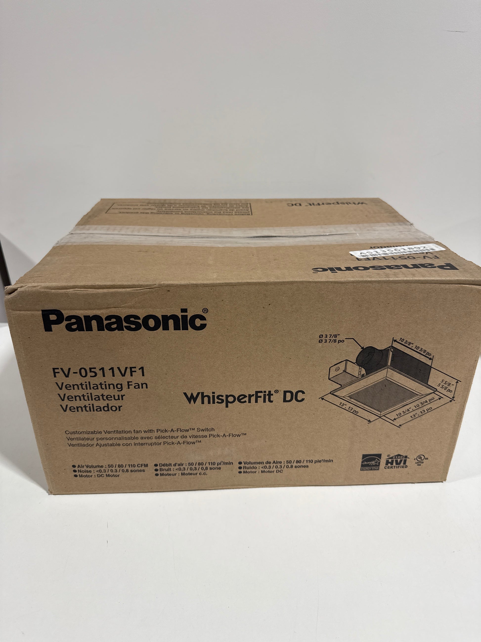 Panasonic WhisperFit Retrofit Ceiling Mount Bathroom Exhaust Fan 50-80-110 CFM FV-0511VF1 - *Tools Hardware & Misc