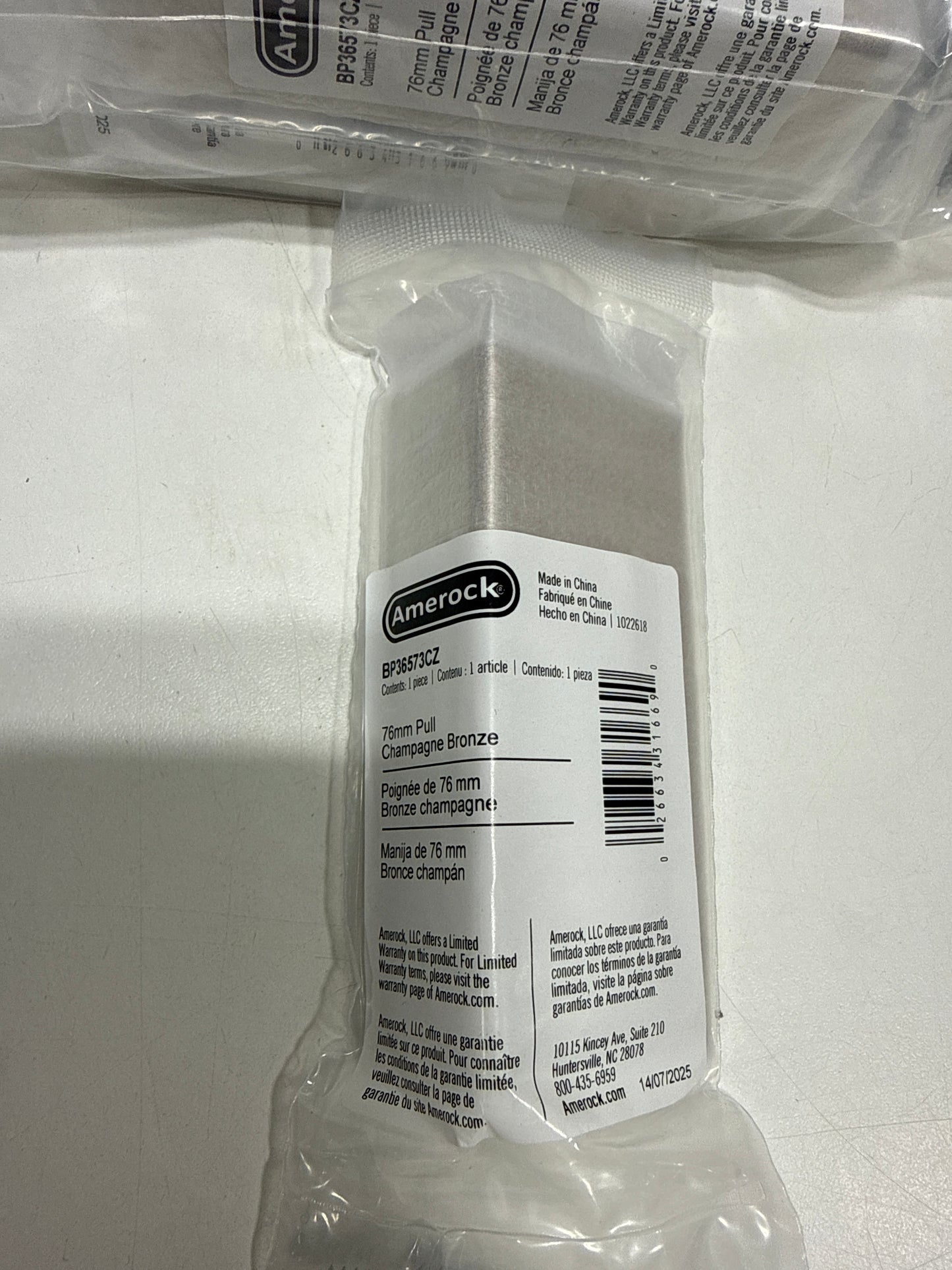 16 x Edge Pulls 3 in. (76mm) Modern Champagne Bronze Cabinet Edge Pull