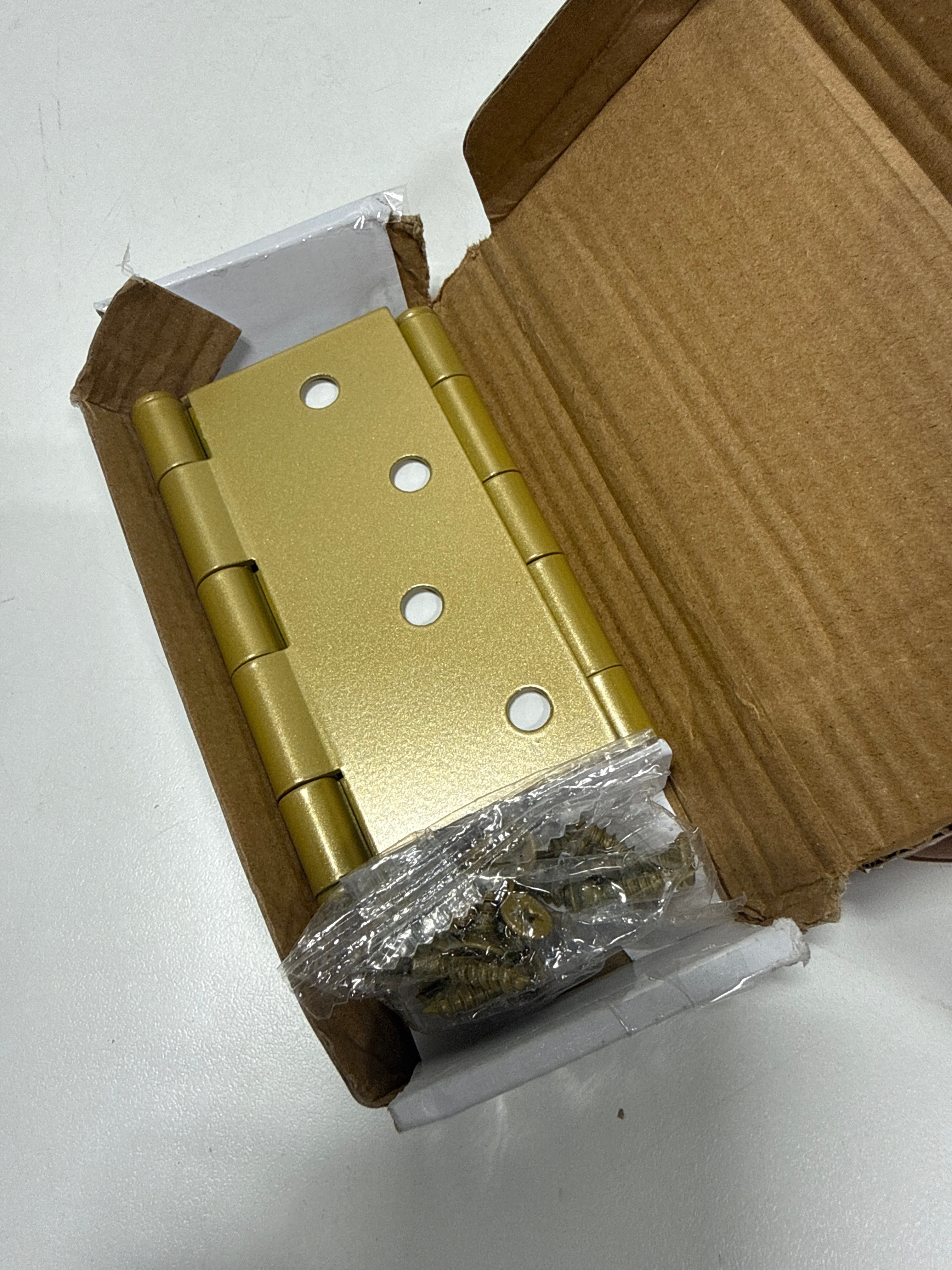 Emtek 9100 Steel Hinges (Pair) - SD - 4" X 4" Square Corners - 910144 - Satin Brass (US4)