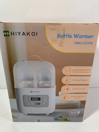 Bottle Warmer, HIYAKOI Fast Baby Bottle Warmer for Breastmilk with Smart Temperature Control, Keep 24H, Sterili-zing, Heat Baby Food, Thaw, Double Bottle Warmer for All Bottles