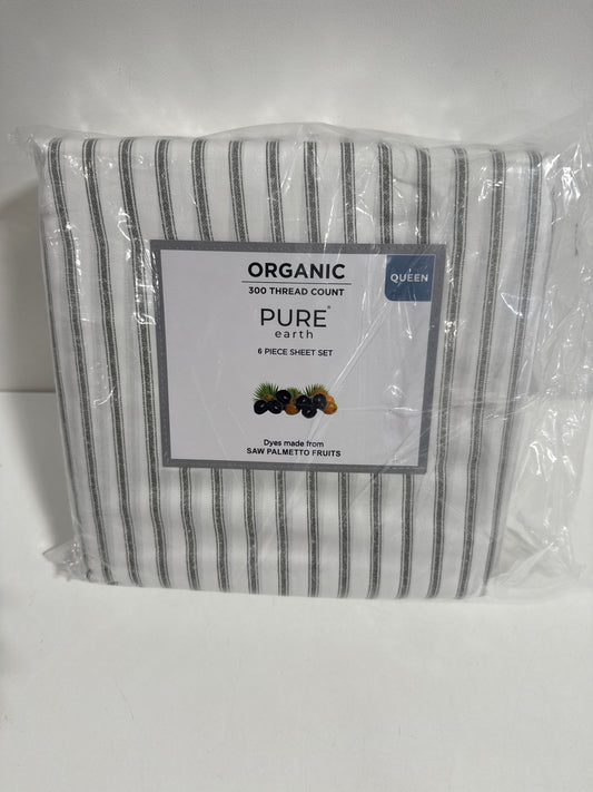 Pure Earth Organic 300 Thread Count 6-piece Sheet Set Queen