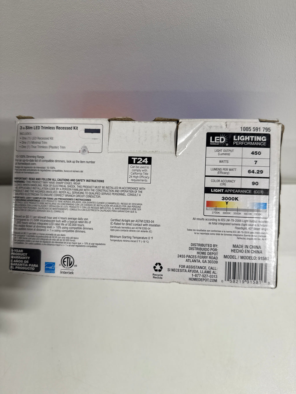 3 in. White Interchangeable Trim LED Integrated Trimless Recessed Lighting Kit - *Lighting & Electrical
