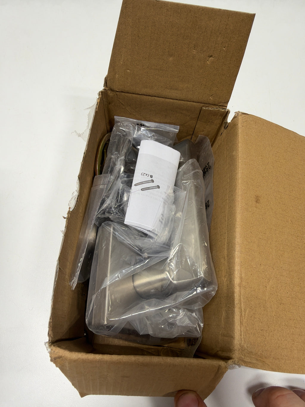 Kwikset 971HFLSQTV1 Halifax Lever Single Cylinder Interior Pack with Square Rose for Handlesets Satin Nickel Door Hardware Handlesets Keyed Entry