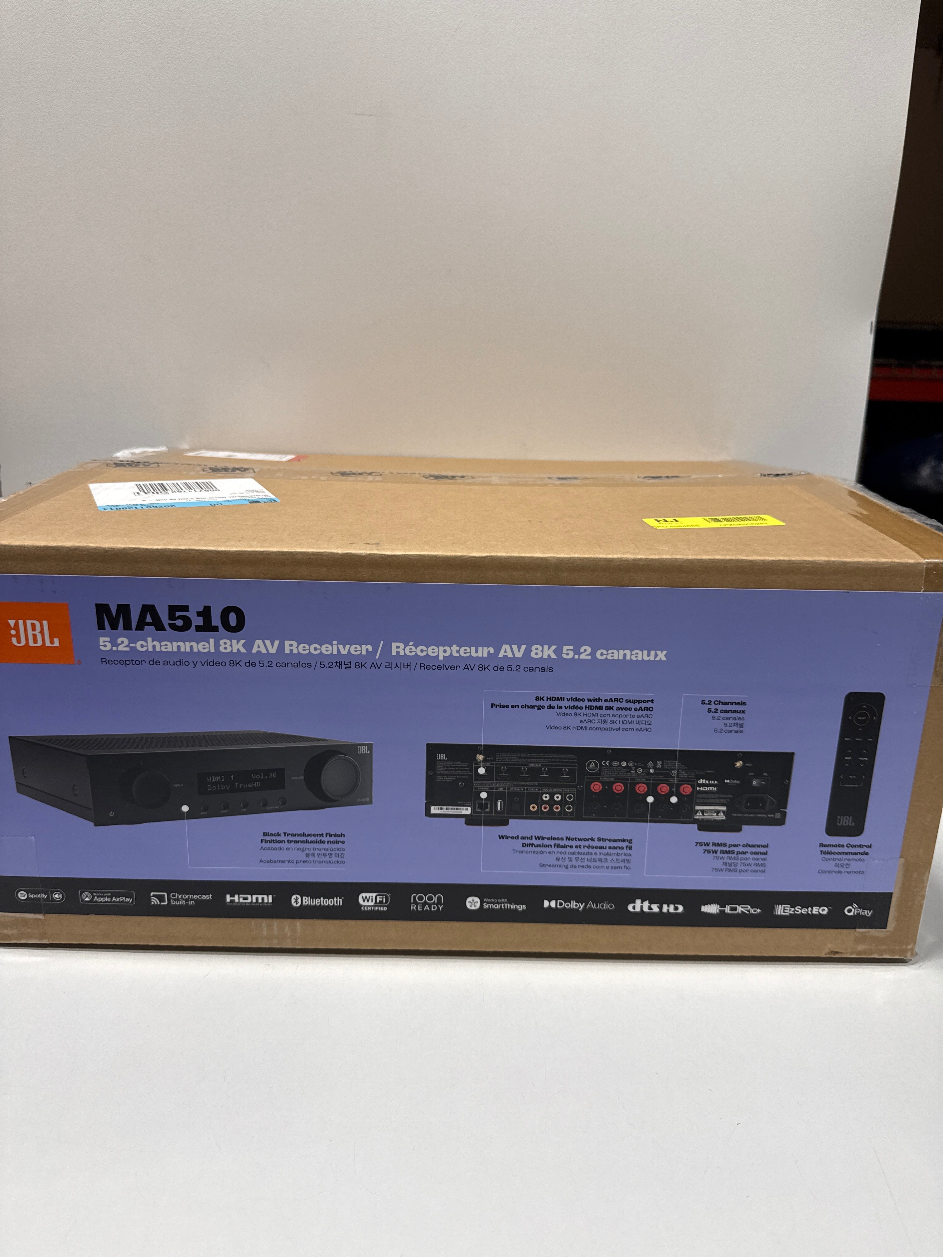 JBL MA510 5.2 Channel (75 Watt x 5) 8K AV Receiver (Black)