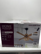 Savannah 52 in. Indoor LED Matte Black Dry Rated Ceiling Fan with 4 Reversible Blades, Light Kit and Remote Control