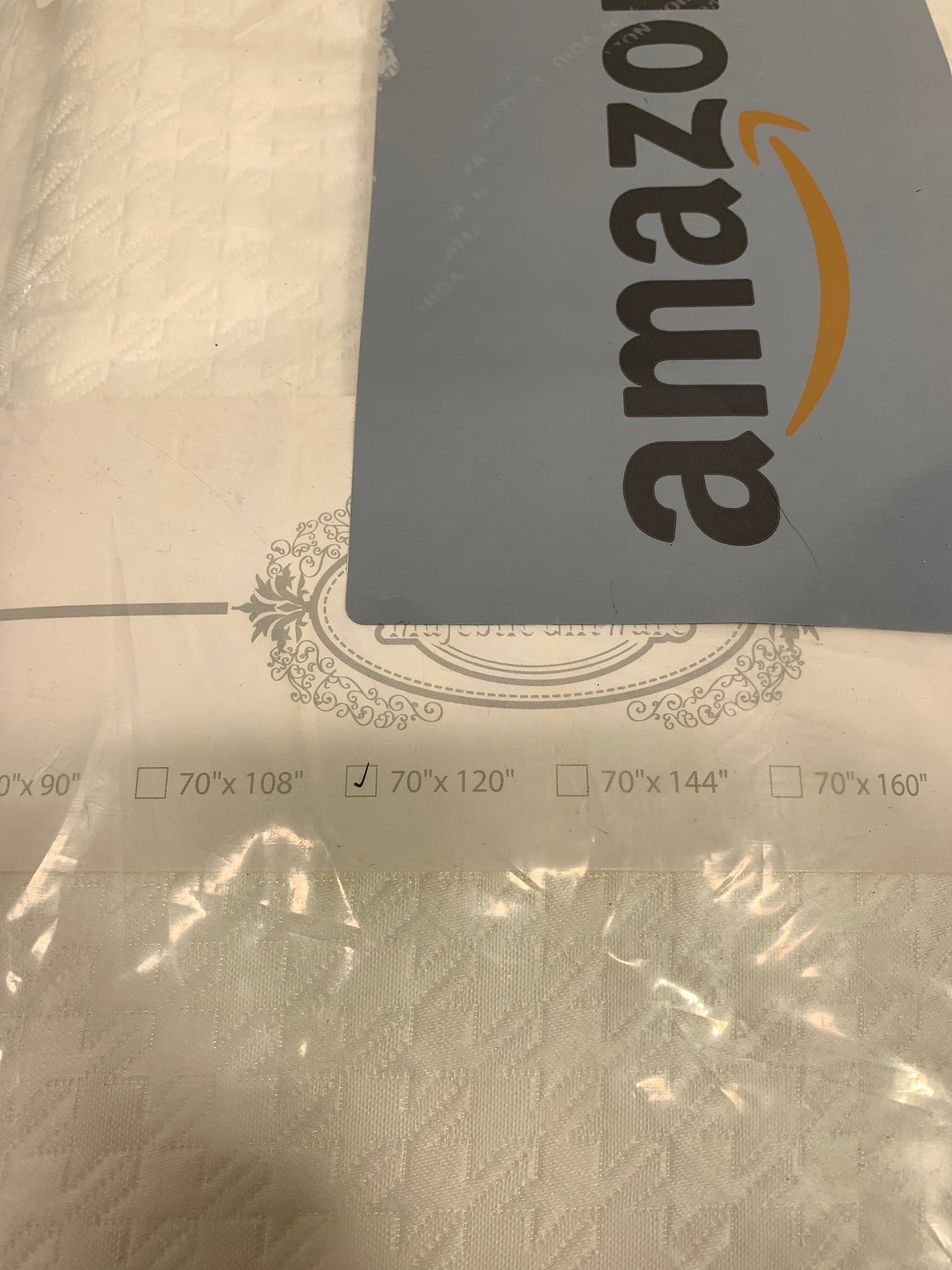 Majestic Giftware Polyester Tablecloths for Rectangle Tables | (70/120) - TC1373 Jacquard Houndstooth - White Hem Stitch Dining Table Cover | Decorative Washable Tablecloth for Kitchen & Dining