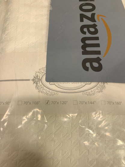 Majestic Giftware Polyester Tablecloths for Rectangle Tables | (70/120) - TC1373 Jacquard Houndstooth - White Hem Stitch Dining Table Cover | Decorative Washable Tablecloth for Kitchen & Dining