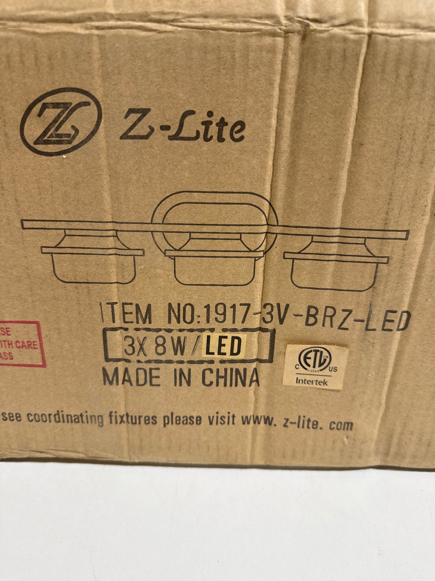 Z-Lite Optum 23 Inch 3 Light LED Bath Vanity Light Optum - 1917-3V-BRZ-LED - Transitional