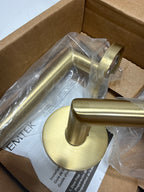 Scratch EMTEK Disk Rosette Dummy, Pair with Matching Finish Stuttgart Lever 5059STUUS4 - Satin Brass (US4)