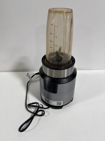 Used Ninja Nutri Blender Pro Silver 24 Oz. with 2 Speed Auto IQ, 1100 Peak Watt, Personal Blender (BN401)