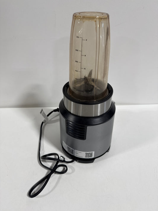 Used Ninja Nutri Blender Pro Silver 24 Oz. with 2 Speed Auto IQ, 1100 Peak Watt, Personal Blender (BN401)